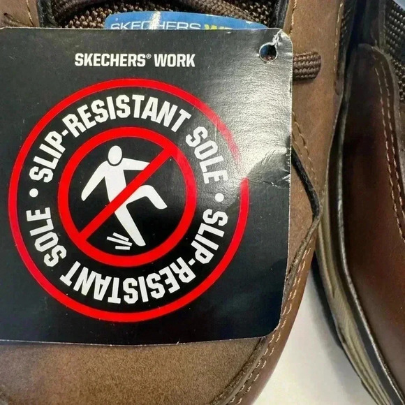 Sketchers work shoes safety toe slip resistant max cushioning size 8W - Picture 13 of 16